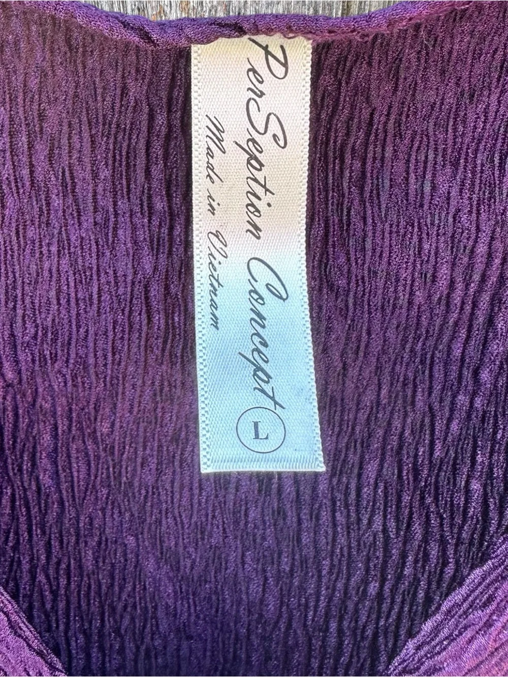 PerSeption Concept Deep Purple‎ Knot-Front V-Neck Blouse